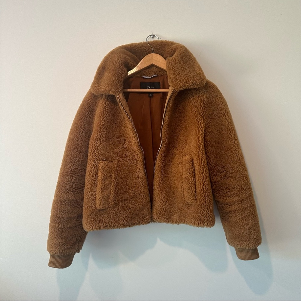 J. Crew Teddy Bomber Jacket Size Medium